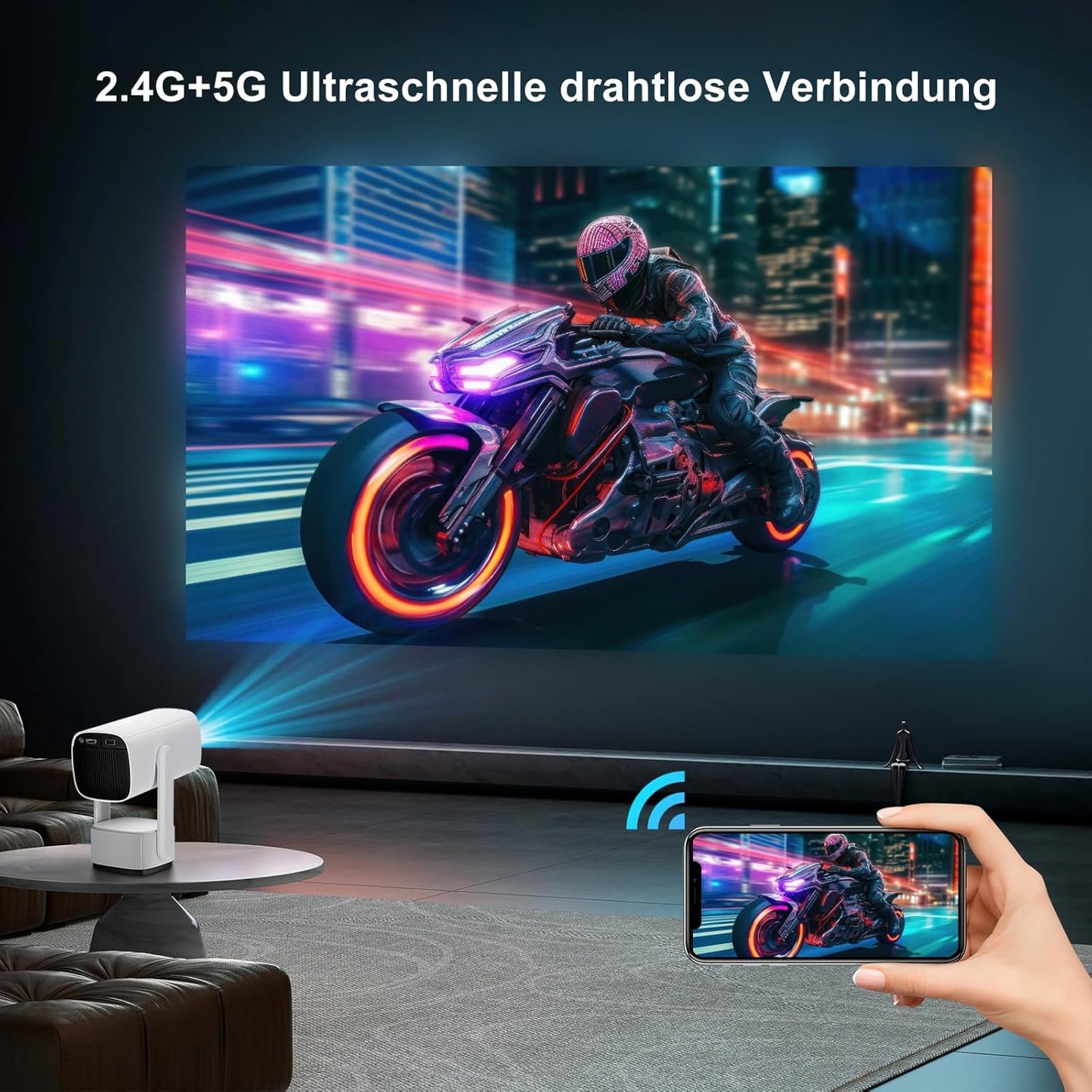 Outdoor Mini Projector R1 with Battery | جهاز عرض صغير خارجي