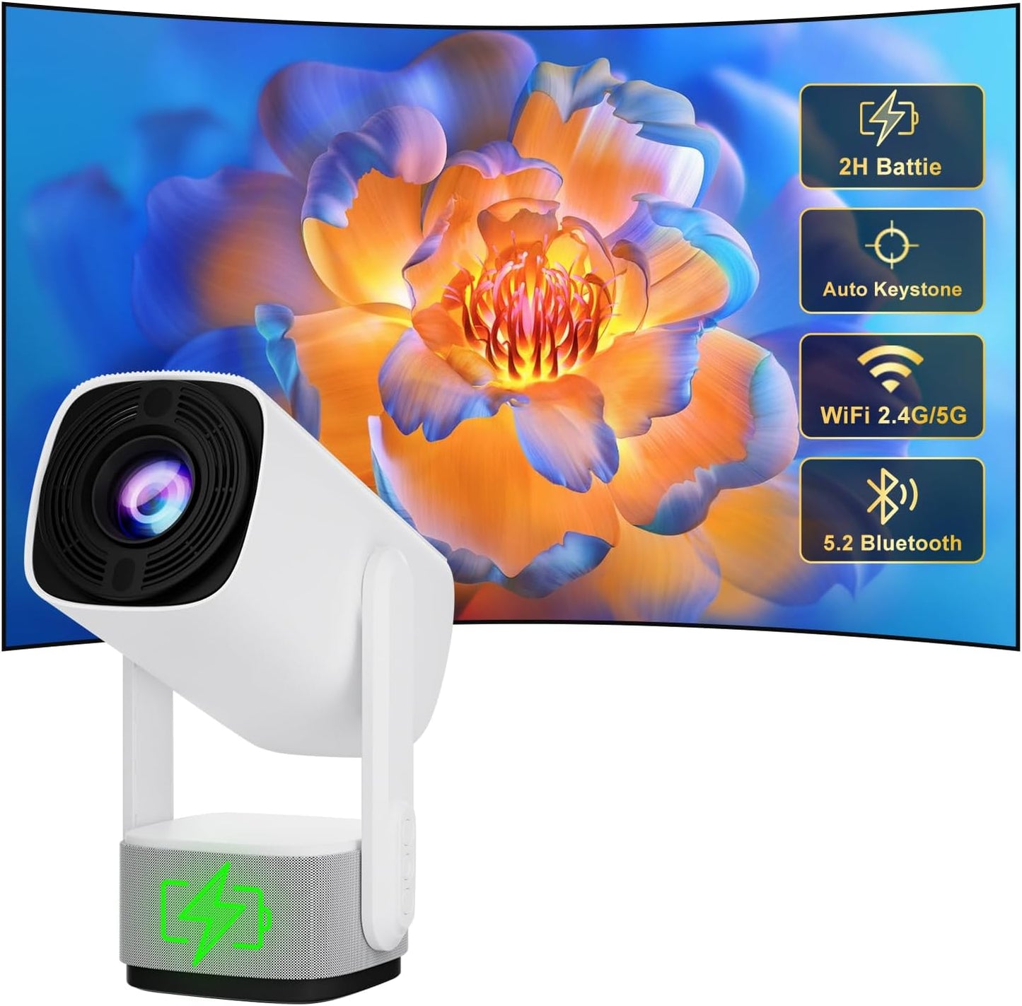 Outdoor Mini Projector R1 with Battery | جهاز عرض صغير خارجي